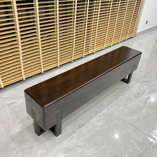 Cặp băng ghế gỗ, kệ gỗ nguyên khối