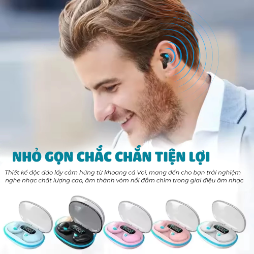Tai Nghe Ngủ Không Dây X55 Tích Hợp Màn Hình LED Điều Khiển Nút Tai Nghe Giảm Tiếng Ồn Kháng Nước