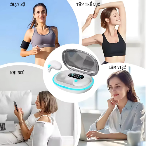 Tai Nghe Ngủ Không Dây X55 Tích Hợp Màn Hình LED Điều Khiển Nút Tai Nghe Giảm Tiếng Ồn Kháng Nước
